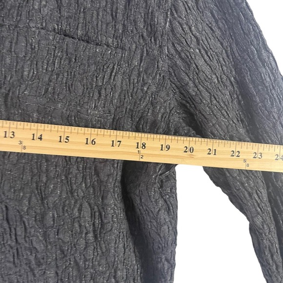 Chico's Women's Size 2 Medium Grey Metallic Textured Full Zip Jacket - Picture 8 of 9